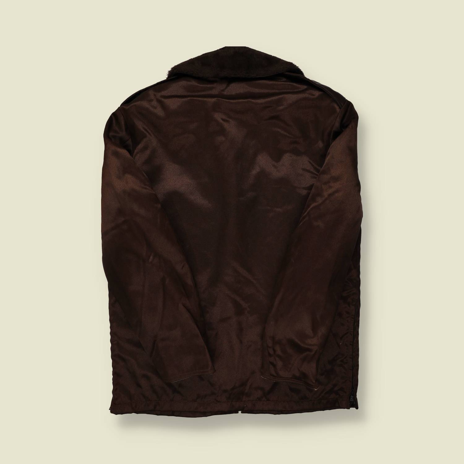 Late 1970s | Blauer | U.S. Police Patrol Jacket – Brown Satin & Fur Collar - M