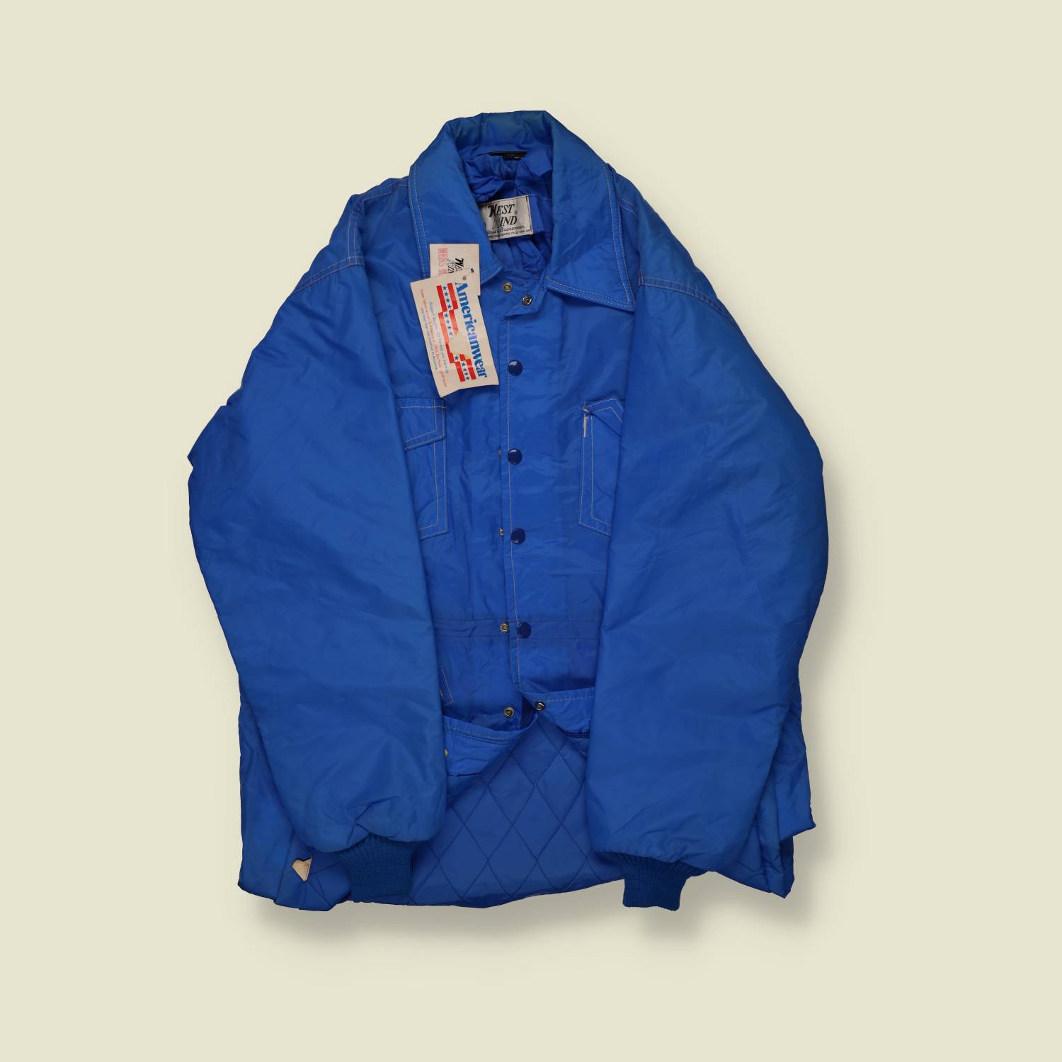 1980s | West Wind | Quilted Insulated Jacket – Royal Blue (Deadstock) - M