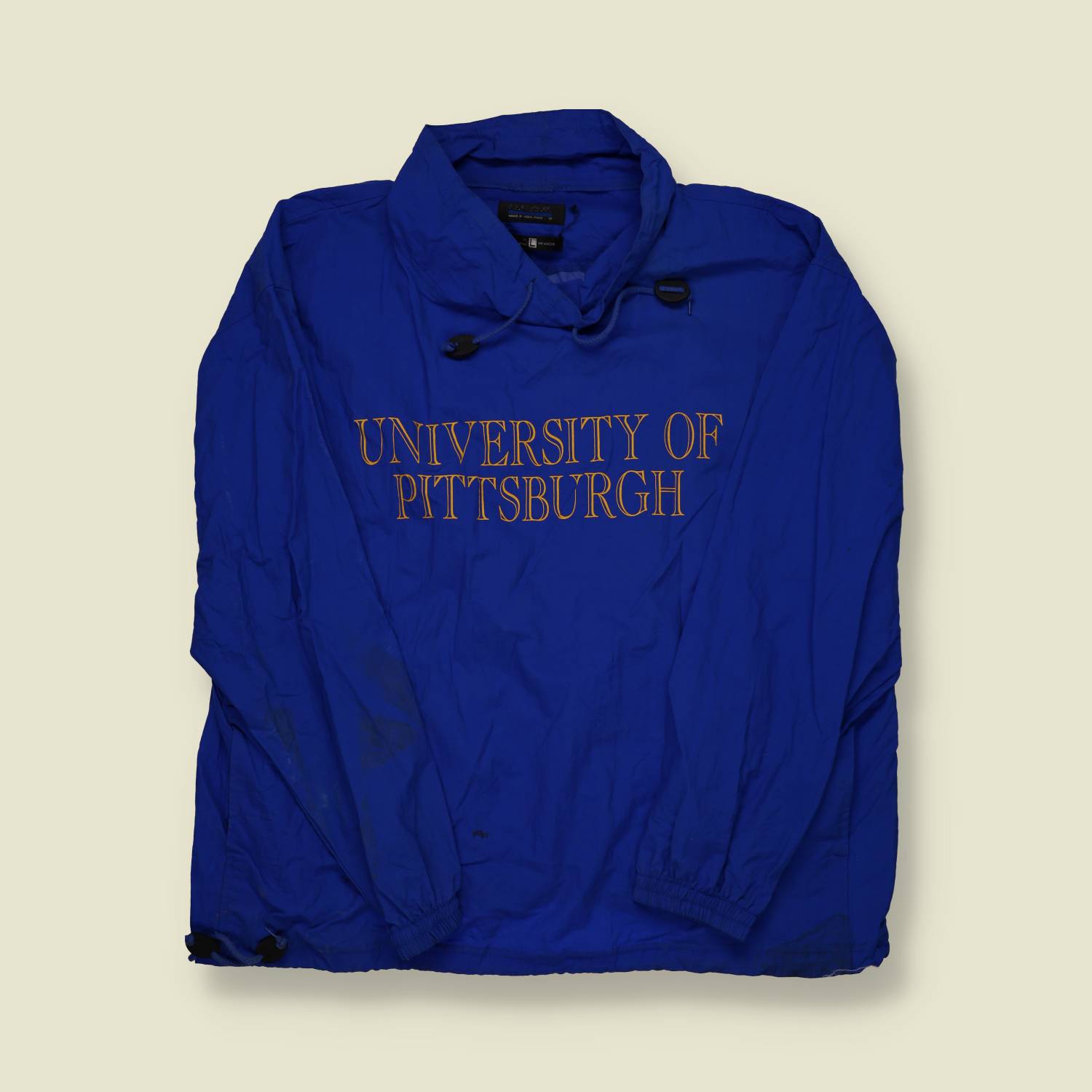 Late 1980s | University of Pittsburgh | Pullover Windbreaker – Royal Blue - L