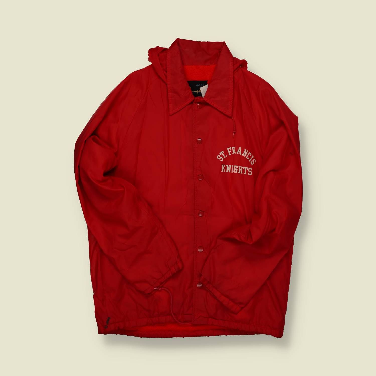 1970s | Champion | St. Francis Knights Coaches Jacket – Red - S/M