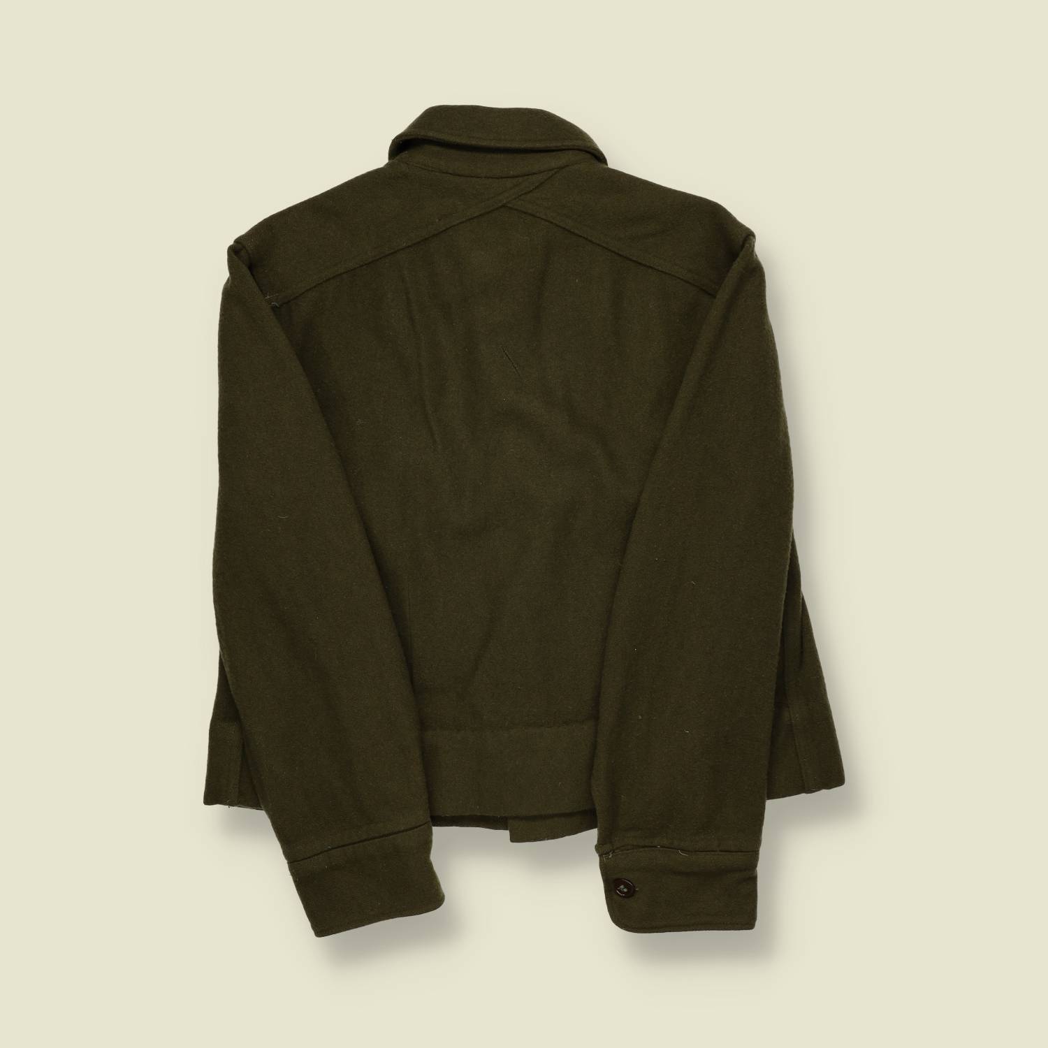 1970s | Military Issue | Olive Wool Cropped Field Shirt Jacket - S