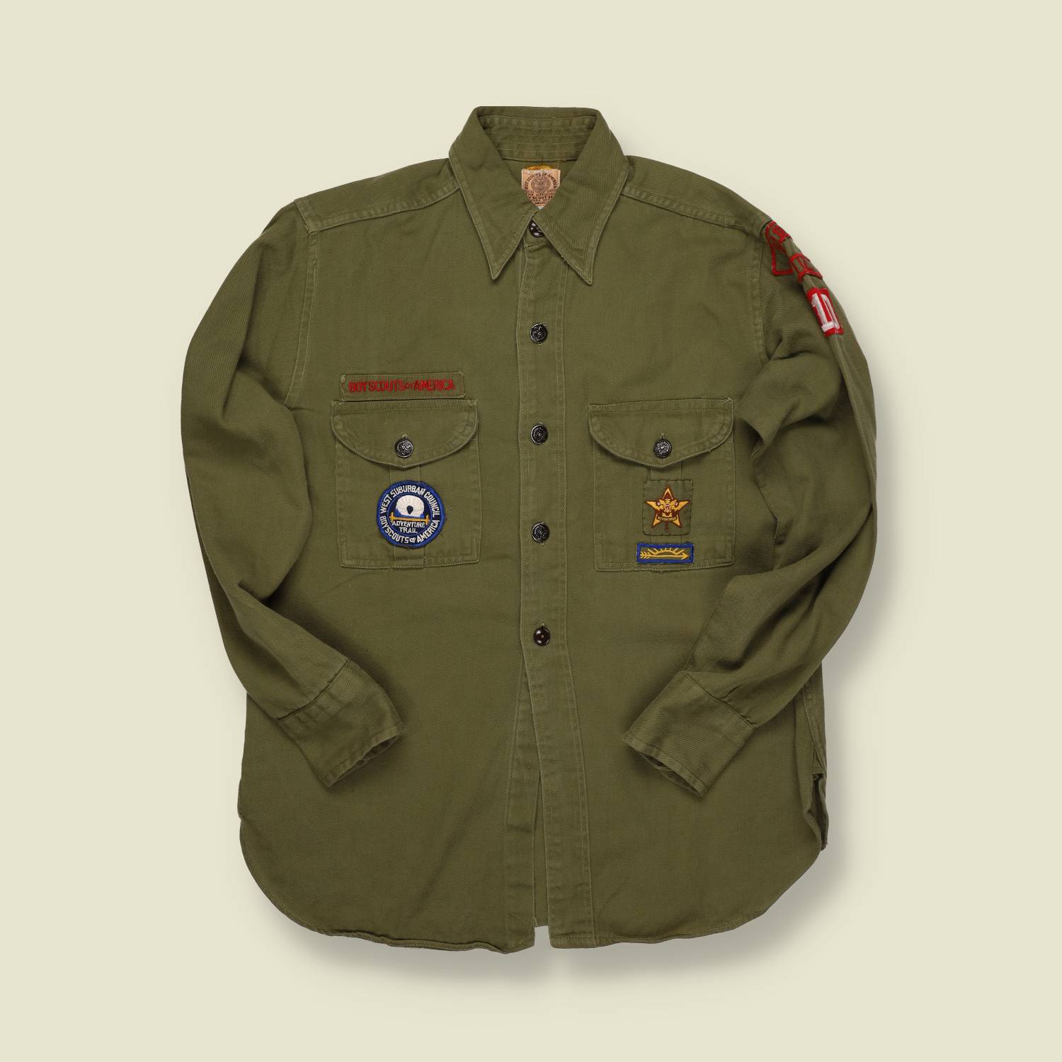 1940s–50s | Boy Scouts of America | Official Uniform Shirt – Olive Twill - XS