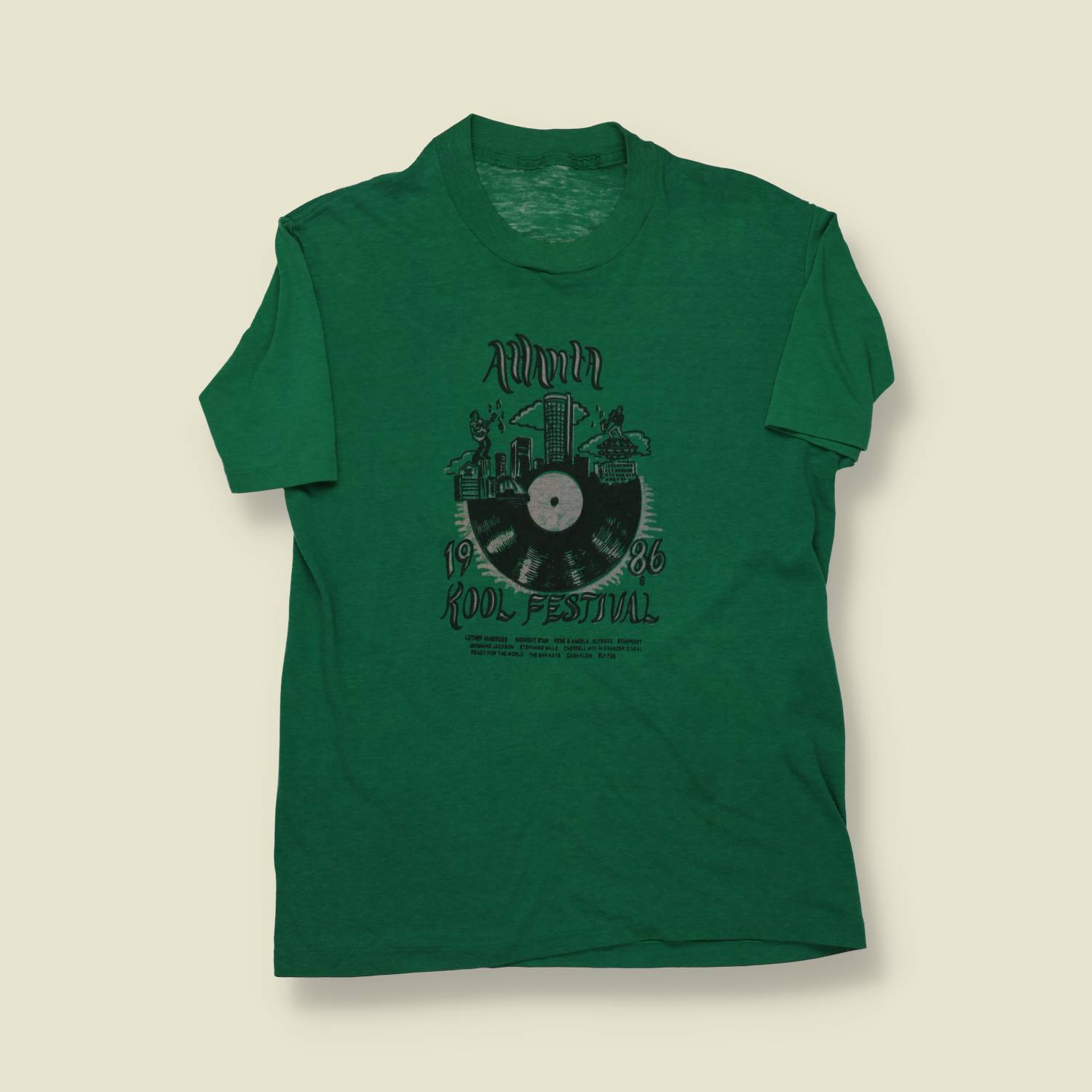 1986 | Austin Kool Festival | Soul & R&B T-Shirt – Green - XS/S