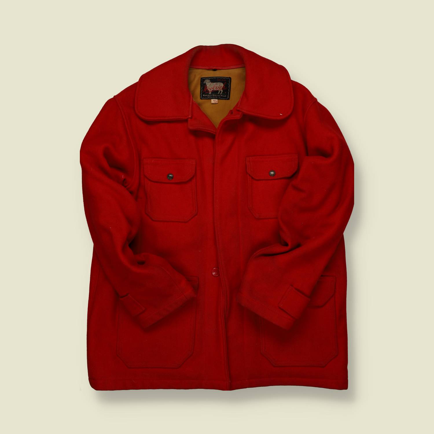 Early 1960s | Woolrich | Red Wool Hunting Jacket – Ram Label Era - XS/S
