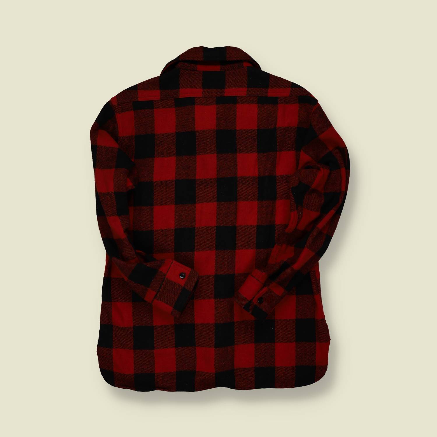 1970s | King’s Road | Buffalo Check Wool Shirt – Red & Black - S