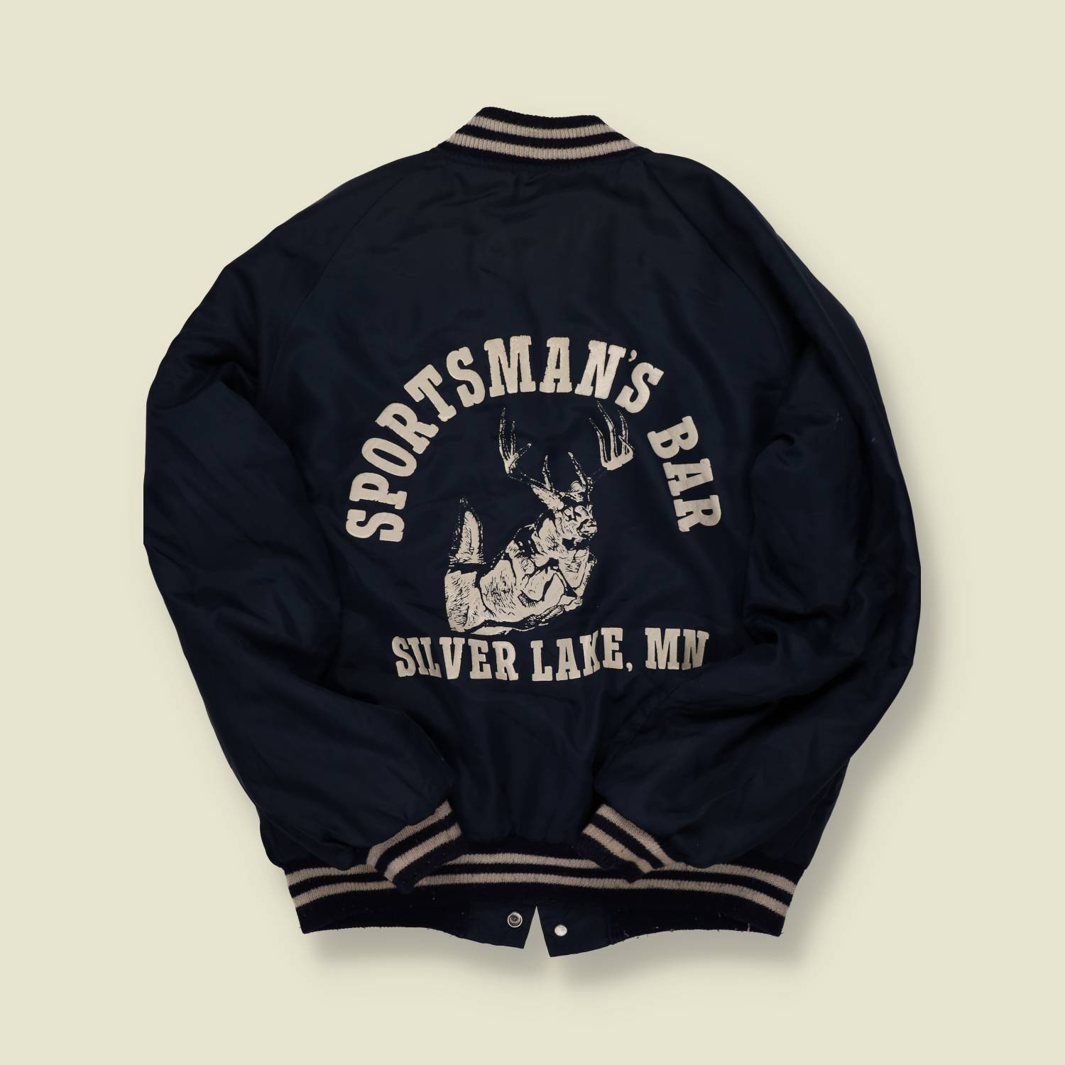 1970s | Butwin | “Phyllis – Sportsman’s Bar” Varsity Jacket – Navy - M