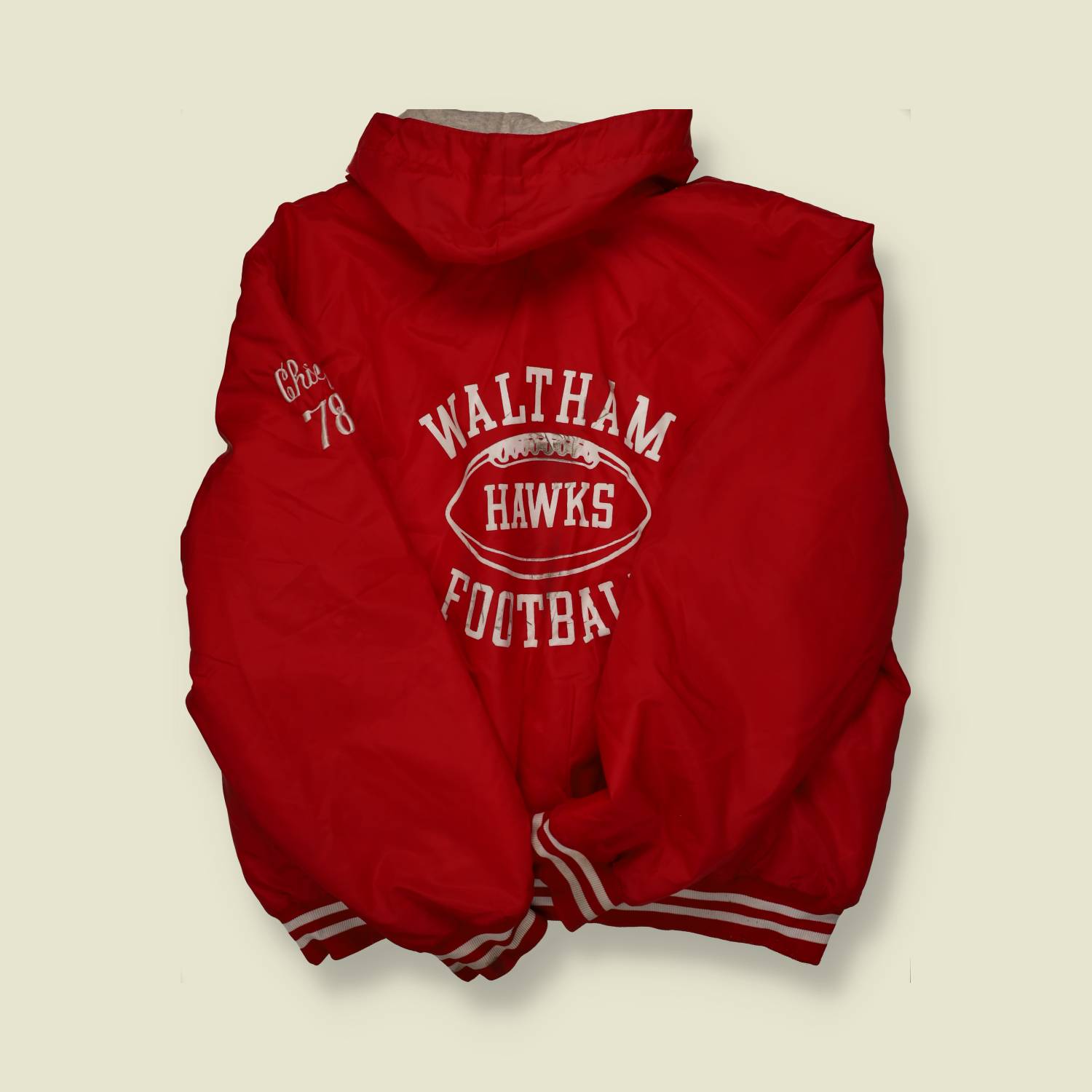 1992 | Waltham Hawks | Football Team Hooded Jacket – Red - L