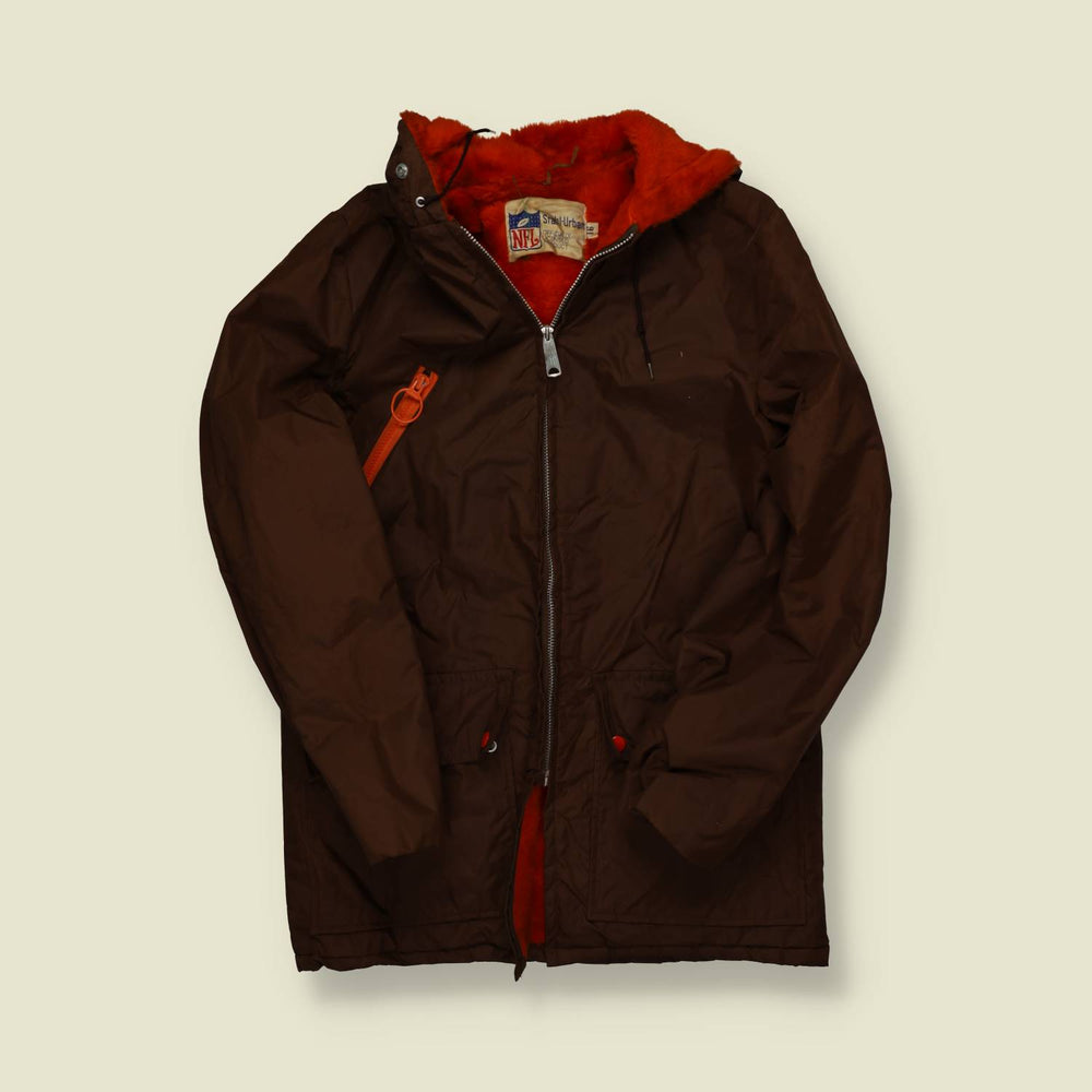 1960s | NFL | Brown & Orange Sideline Parka – Made in USA - XS