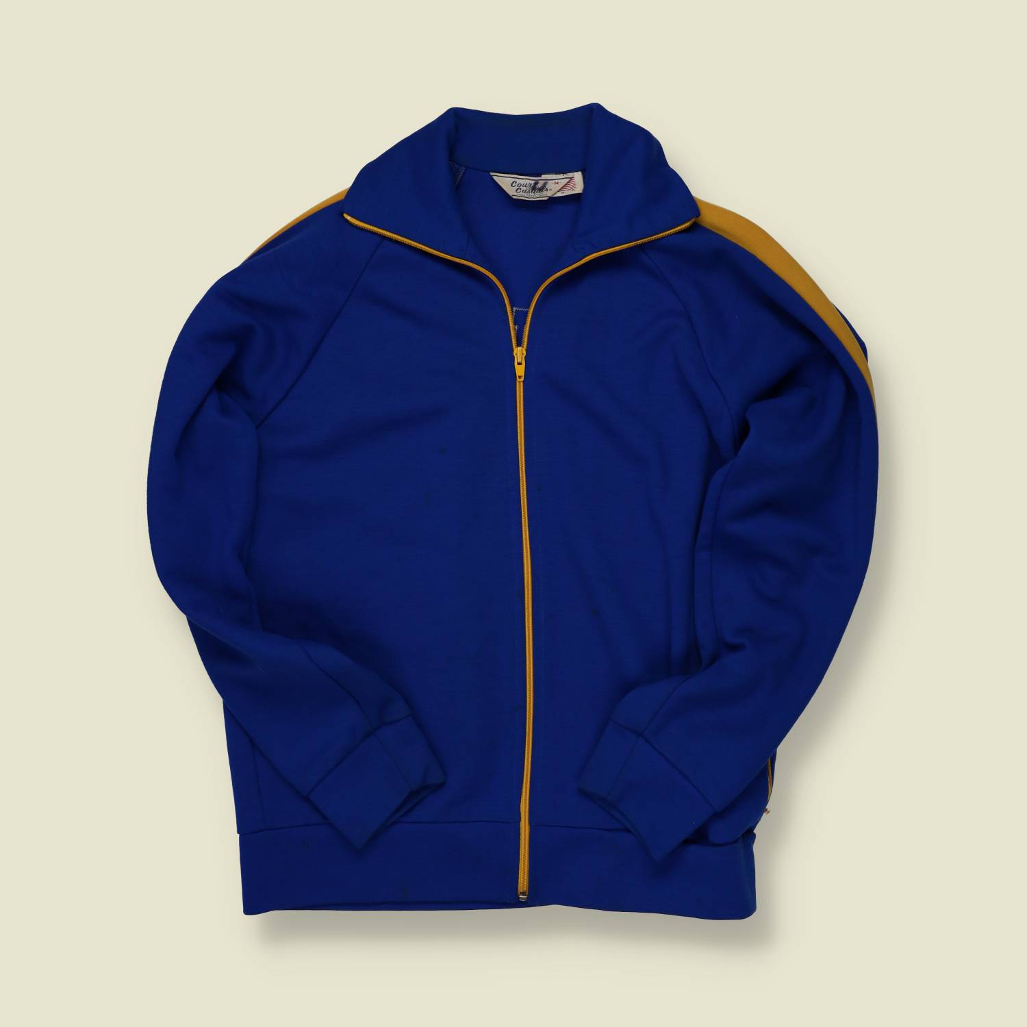 1970s–80s | Collegiate | Chamblee Swimming Track Jacket – Royal Blue & Gold - S