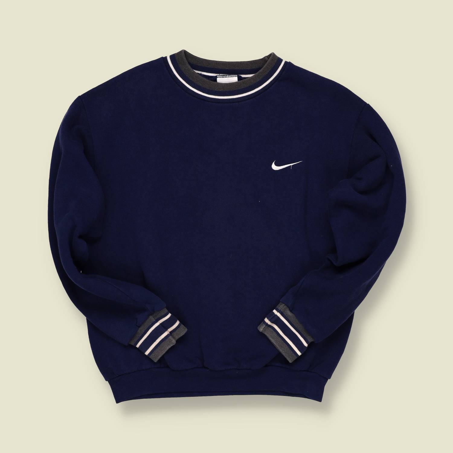 1990s | Nike Made in USA | Navy Swoosh Sweatshirt - S