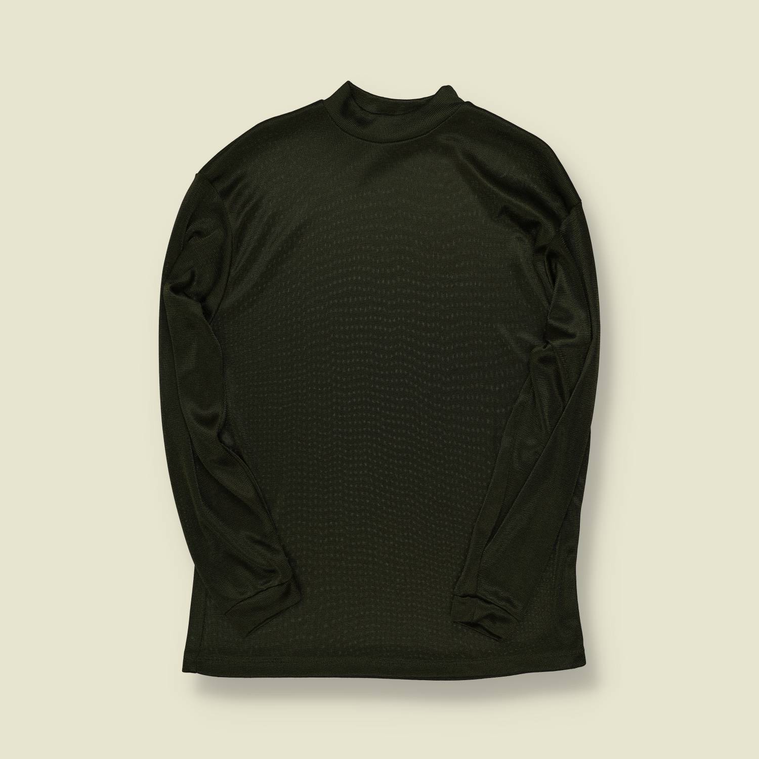 1970s | Maltas | Black Mock Neck Sports Top – Textured Knit - S