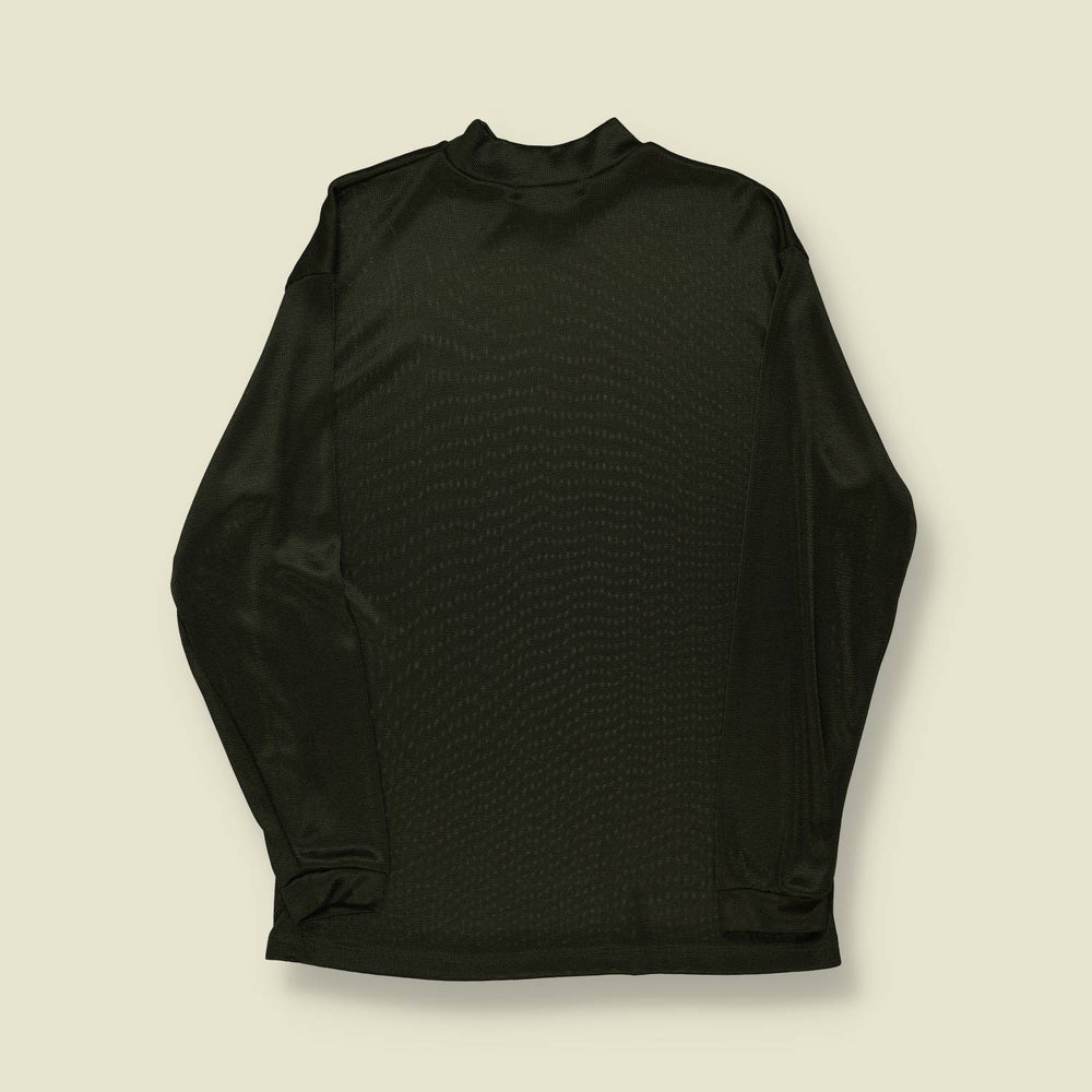 1970s | Maltas | Black Mock Neck Sports Top – Textured Knit - S