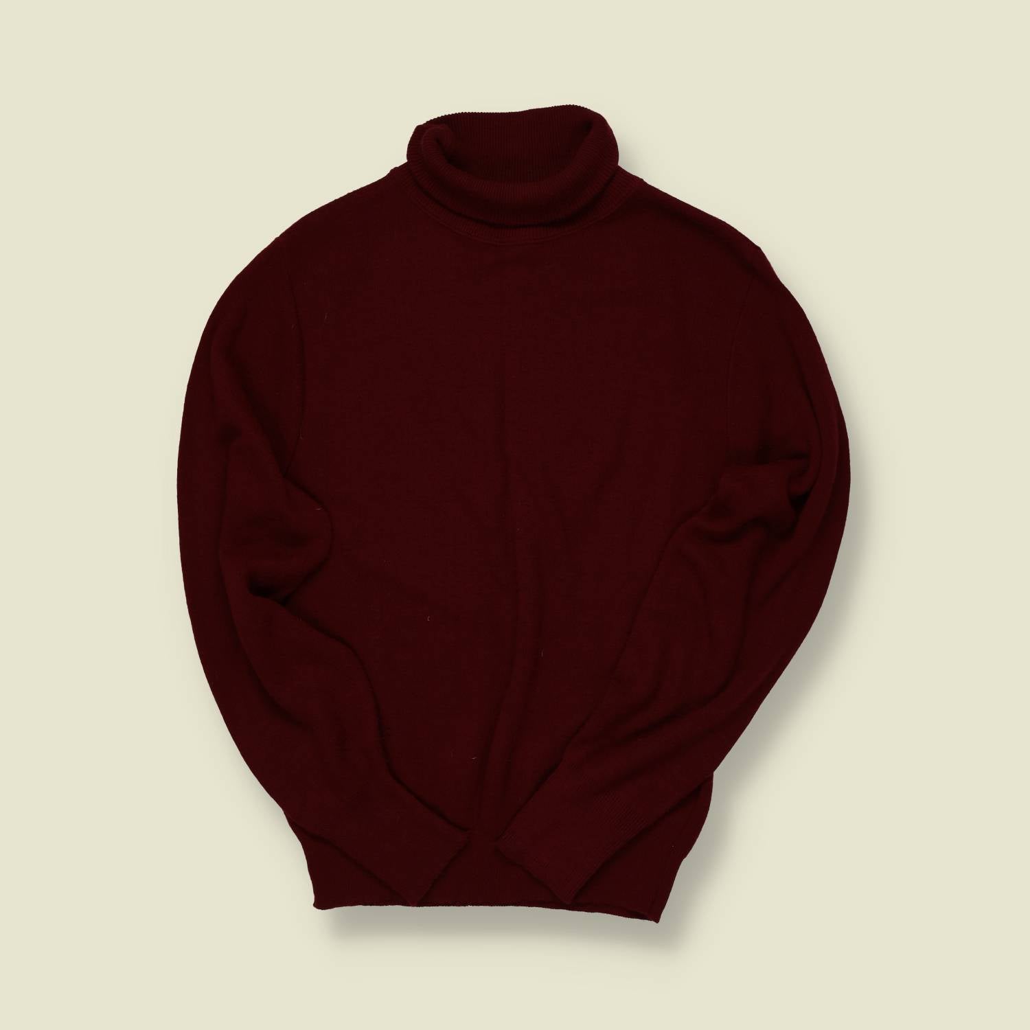 1970s | Arena | Burgundy Wool Roll Neck Jumper - XS/S