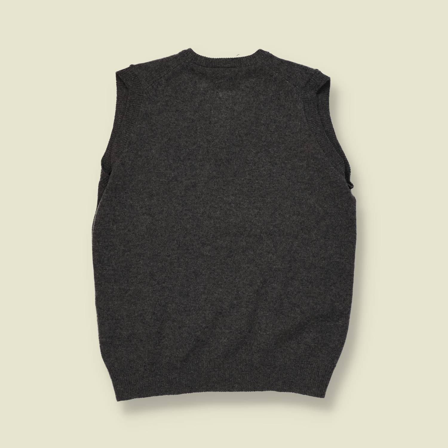 1990s | Lands’ End | Charcoal Lambswool Knit Vest - S