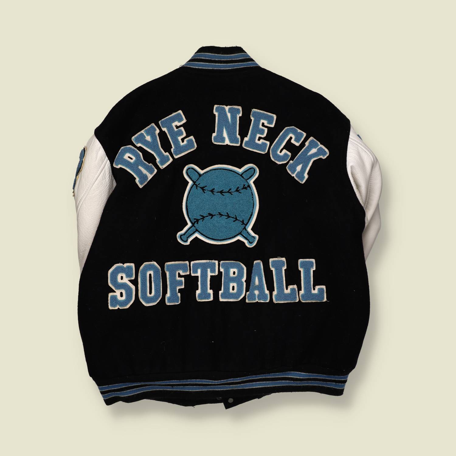 2000s | The Game | Rye Neck Softball Varsity Jacket – Blue & White - M/L