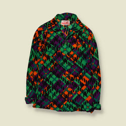 1970s | Heavenly Rebels | Patterned Blouse | Green & Orange - 6