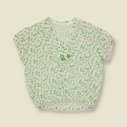 1950s | Cotton Blouse | White & Green - 10