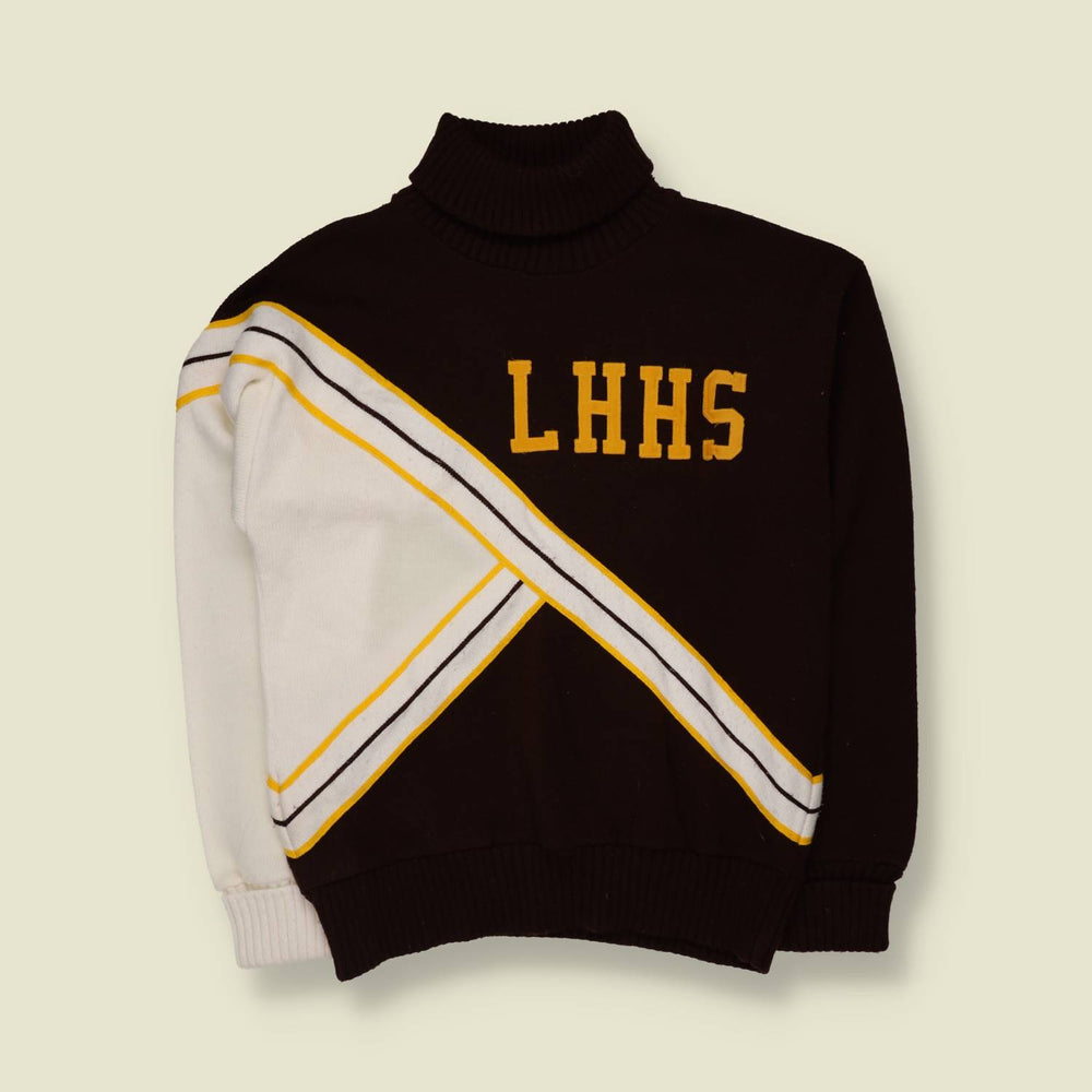 1970s | Cheerleader | Cheerleading Knit Top | Brown & White - 10
