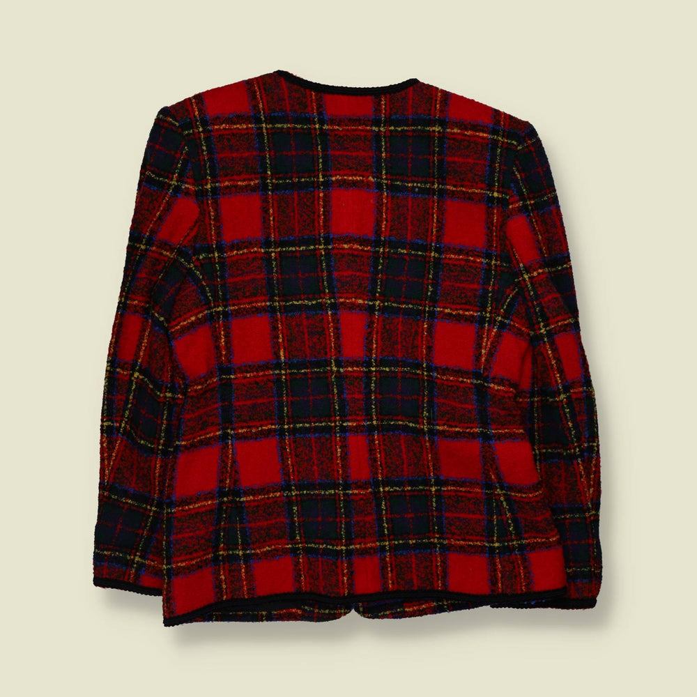 1980s | Talbots | Made In USA | Tartan Blazer | Red & Black - 12