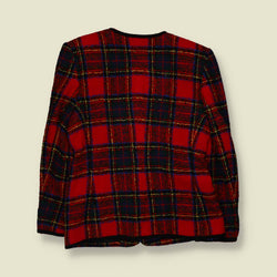 1980s | Talbots | Made In USA | Tartan Blazer | Red & Black - 12