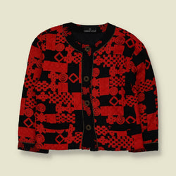 1980s | Carole Little | Quilted Blazer | Red & Black - 12