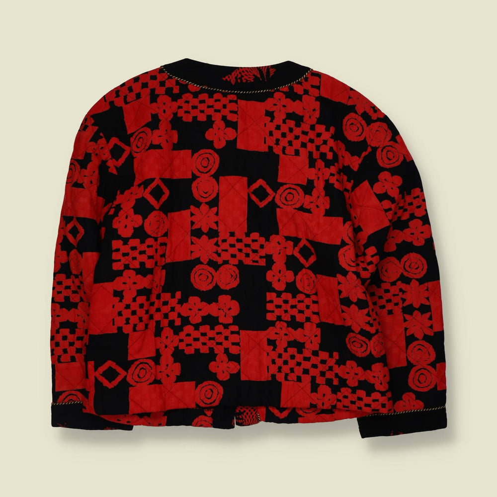 1980s | Carole Little | Quilted Blazer | Red & Black - 12