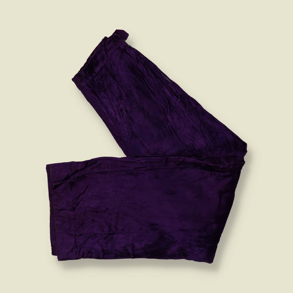 1970s | Crushed Velvet Trousers | Purple - w26