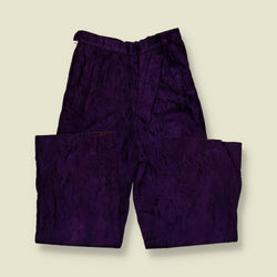 1970s | Crushed Velvet Trousers | Purple - w26
