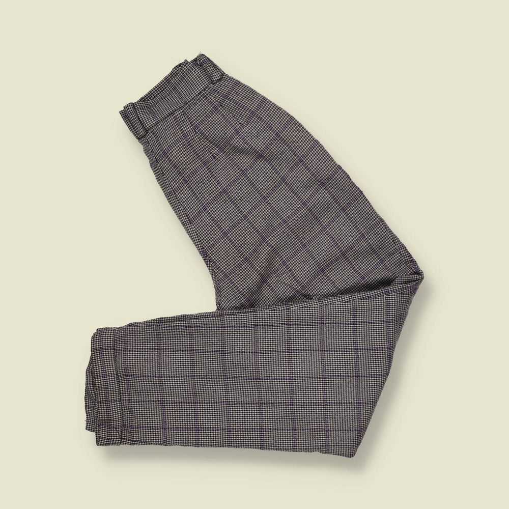 1980s | The Limited | Pleated Trousers | Grey Check - w24