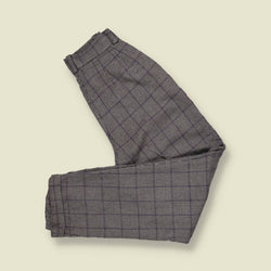 1980s | The Limited | Pleated Trousers | Grey Check - w24