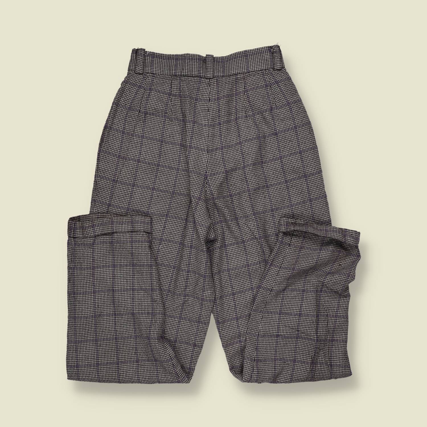 1980s | The Limited | Pleated Trousers | Grey Check - w24