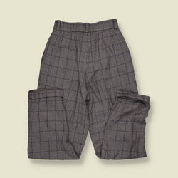 1980s | The Limited | Pleated Trousers | Grey Check - w24