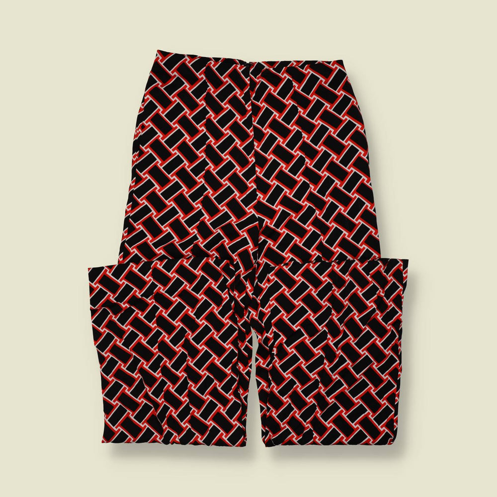 1980s | Lightweight Trousers | Red, Black & White - w30