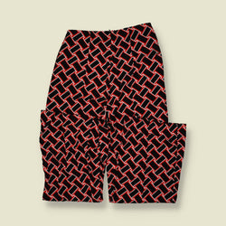 1980s | Lightweight Trousers | Red, Black & White - w30