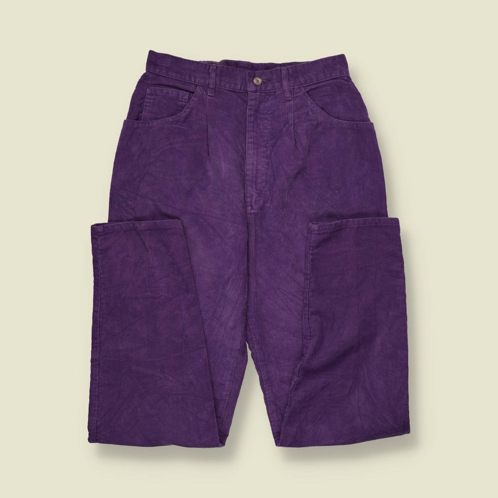 1980s | Lee | Cord Trousers | Purple - w28
