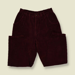 1980s | Hook Sport | Cord Trousers | Dark Red - w26