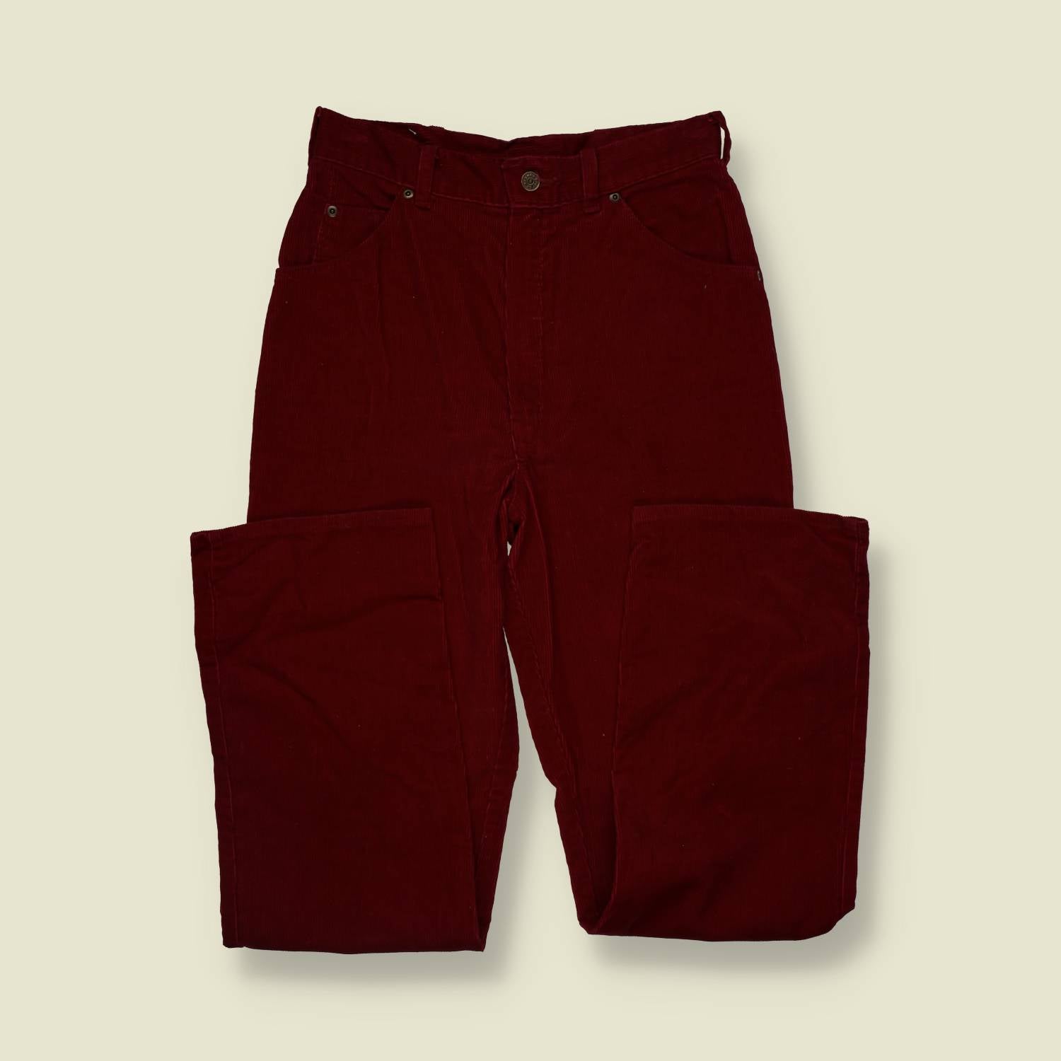 1970s | Tour De France | Cord Trousers | Red - w28