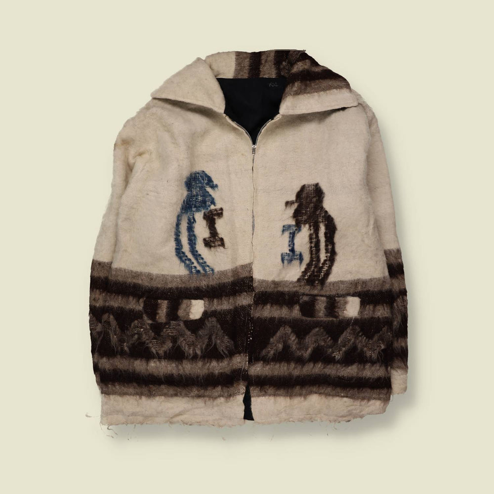 1980s | Wool Coat | Cream & Brown - 20