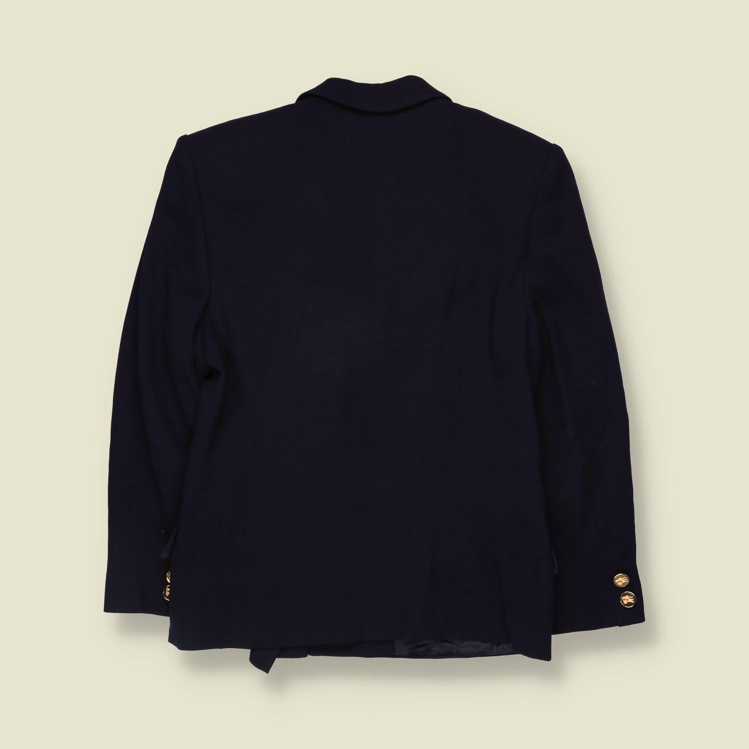 1990s | Burberry’s | Wool Blend Blazer | Dark Blue - 10