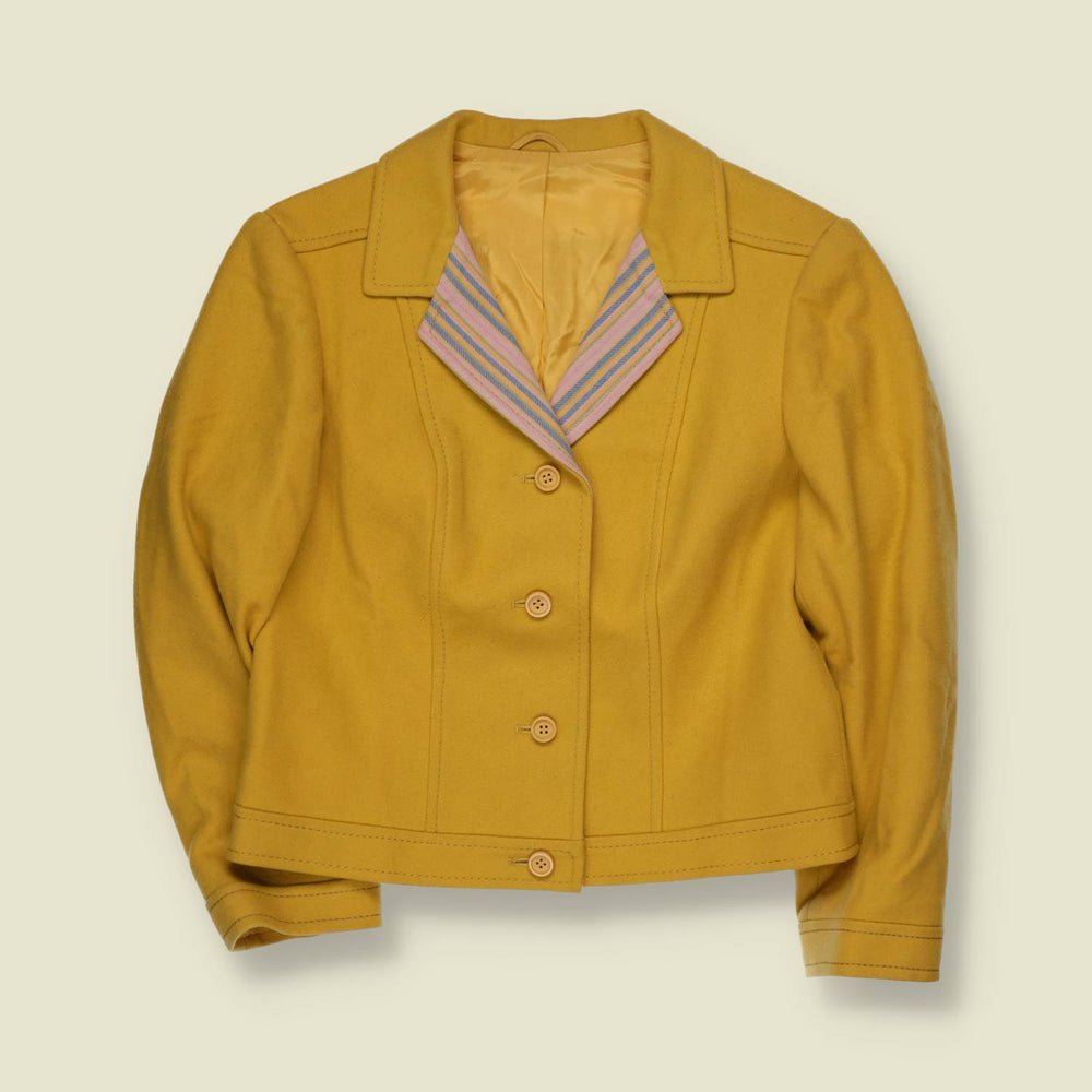 1970s | Young Fashion | Cropped Blazer | Mustard Yellow - 8