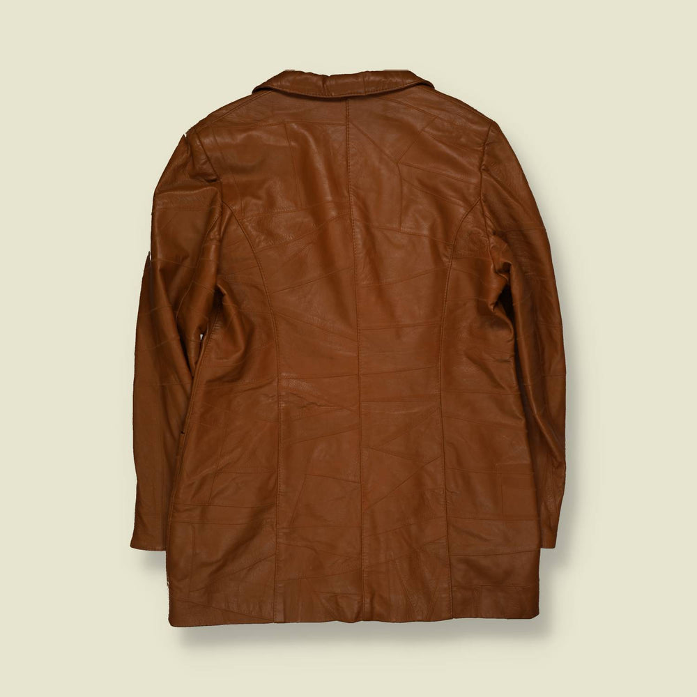 1990s | Leather Coat | Brown - 14