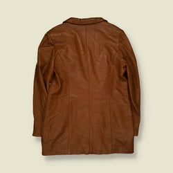1990s | Leather Coat | Brown - 14