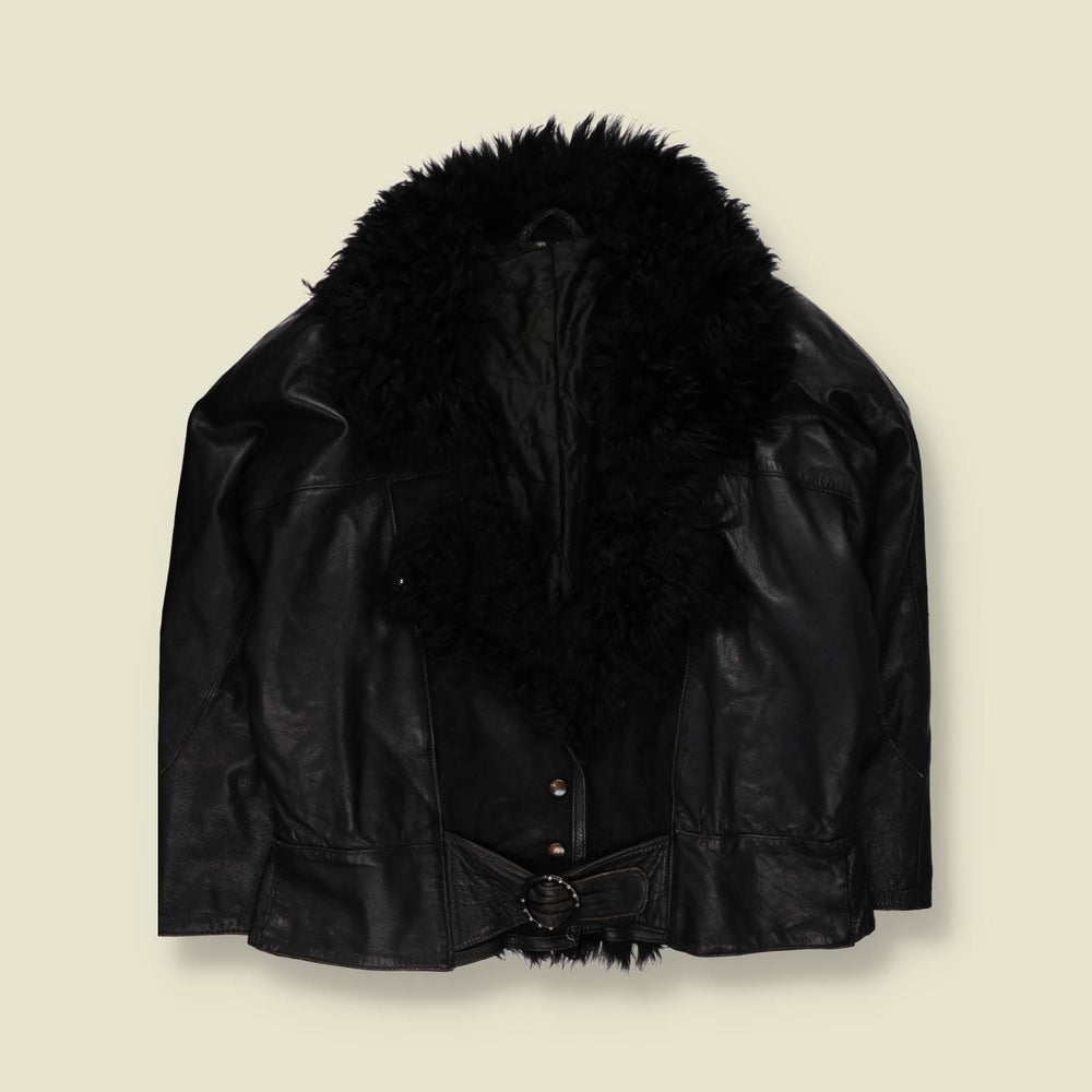 1980s | Batwing Leather Jacket | Black - 20
