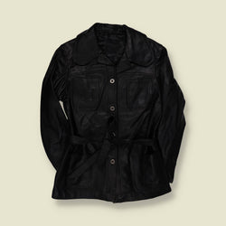 Late 1960s–Early 1970s | Belted Leather Jacket | Black - 10