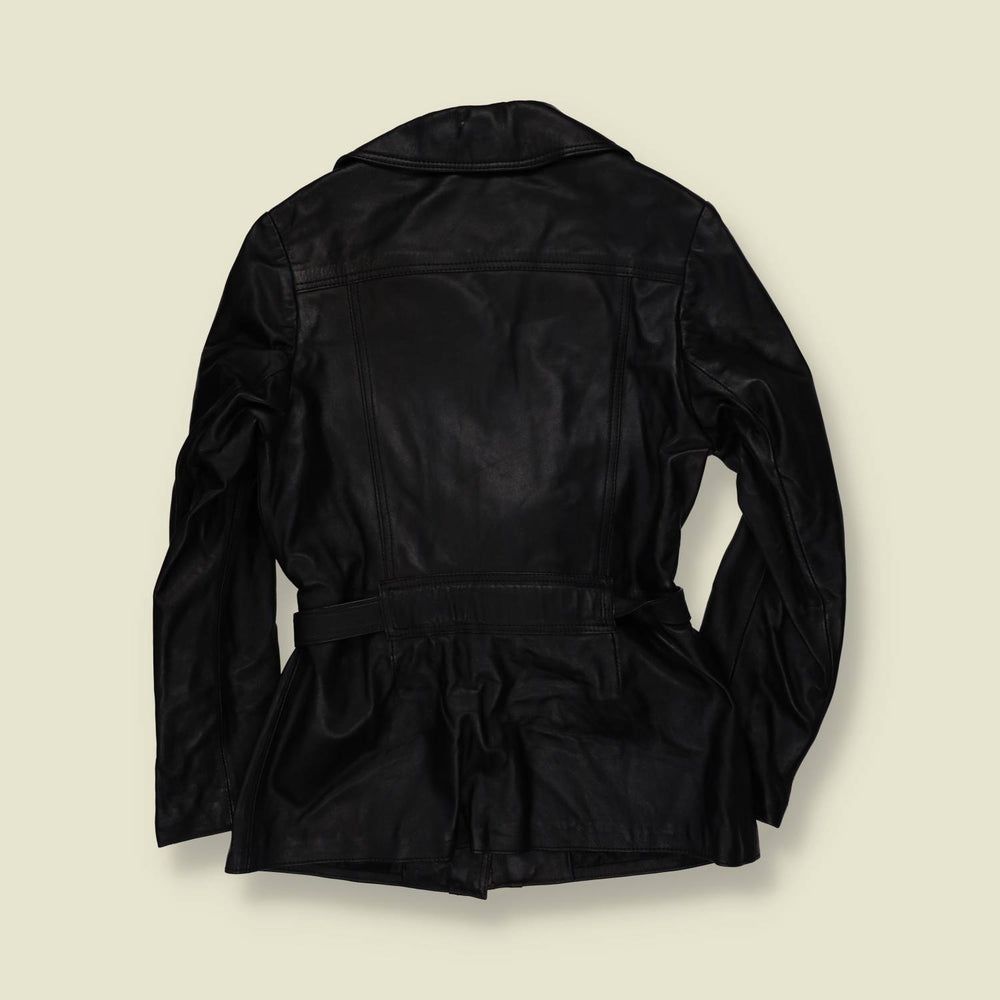 Late 1960s–Early 1970s | Belted Leather Jacket | Black - 10