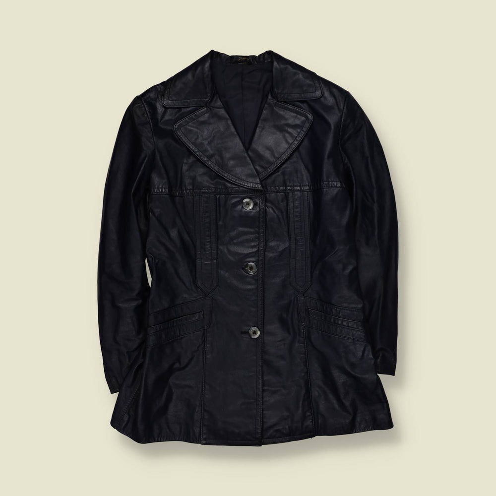 1970s | Leather Jacket | Blue - 10