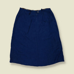 1970s | Linen Skirt | Blue - w28