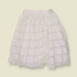1970s | Made In USA | Half Circle Skirt | White - w30