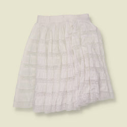 1970s | Made In USA | Half Circle Skirt | White - w30