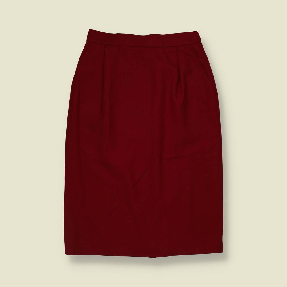 1970s | Pendleton | Virgin Wool Pencil Skirt | Red - w26